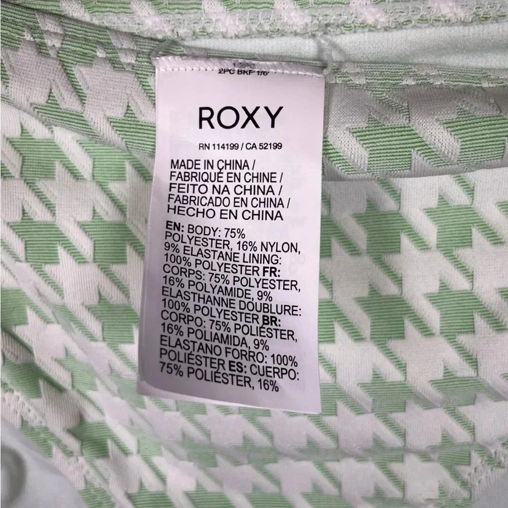 ROXY Women’s Check It Hipster Bikini Bottoms Green Size 2XL NWT